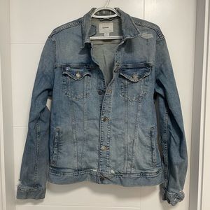 Old Navy Blue Denim Jacket, distressed, size medium